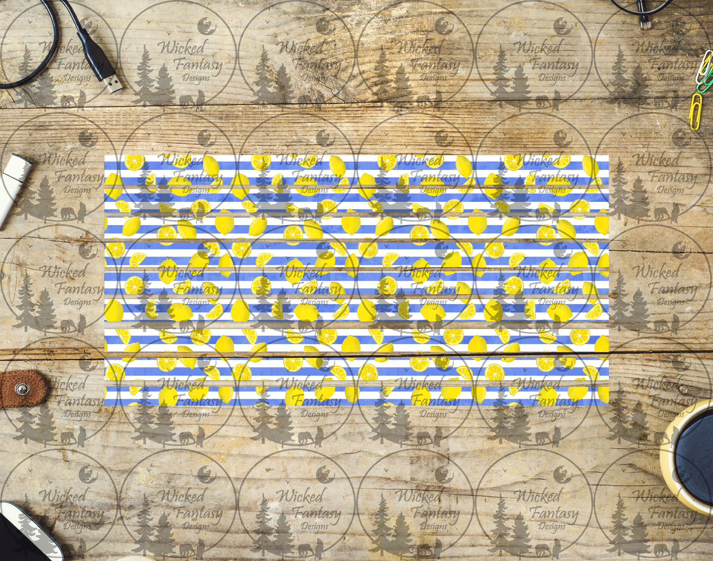 UVDTF Lemon Striping 6x12" element