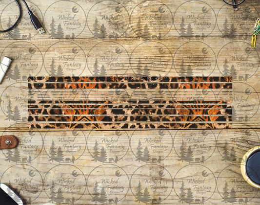 UVDTF Leopard Print and Flaming Stars 12"long  Narrow Striping Element