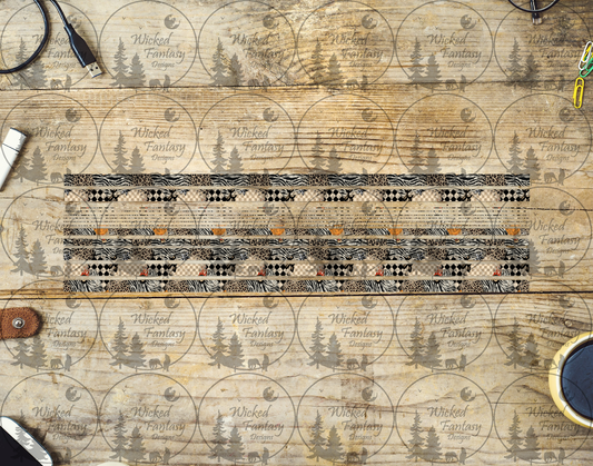 UVDTF Leopard and Animal Print Patchwork 12"long  Narrow Striping Element