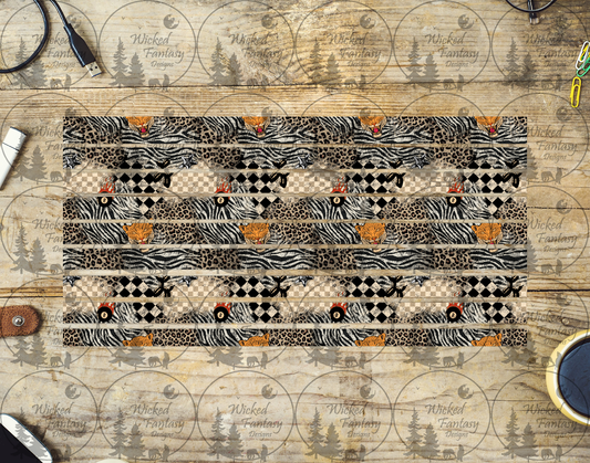 UVDTF Leopard Grunge Animal Print Patchwork Striping 6x12" element