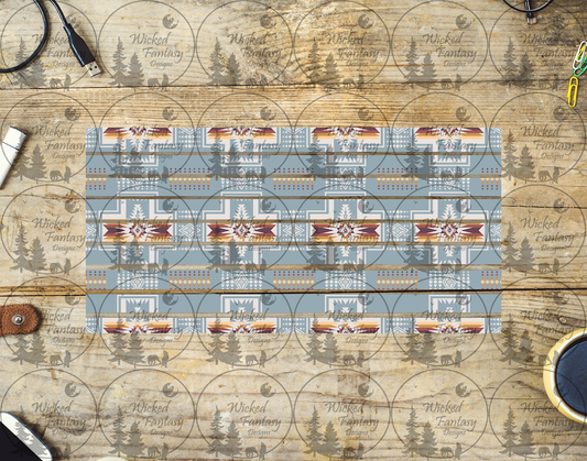UVDTF Blue Grey Neutrals Pendleton Striping 6x12" element