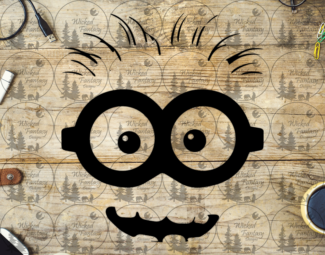 UVDTF Smiling Face Showing Teeth with Glasses