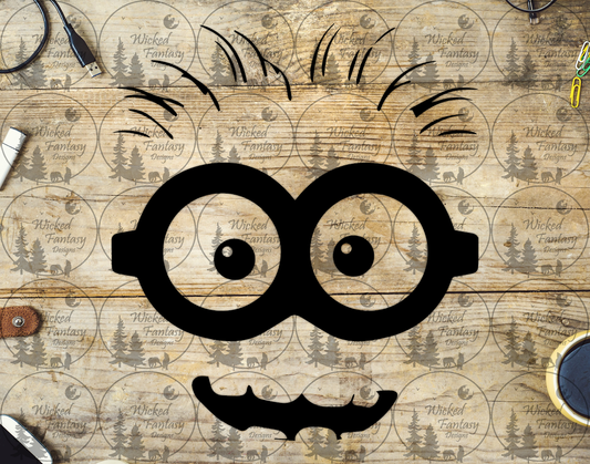 UVDTF Smiling Face Showing Teeth with Glasses