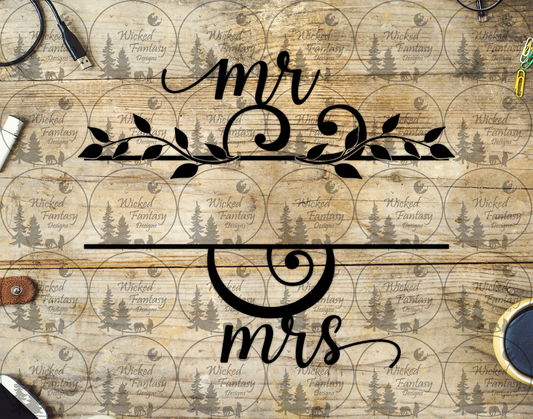 UVDTF Mr & Mrs Monogram with Vines