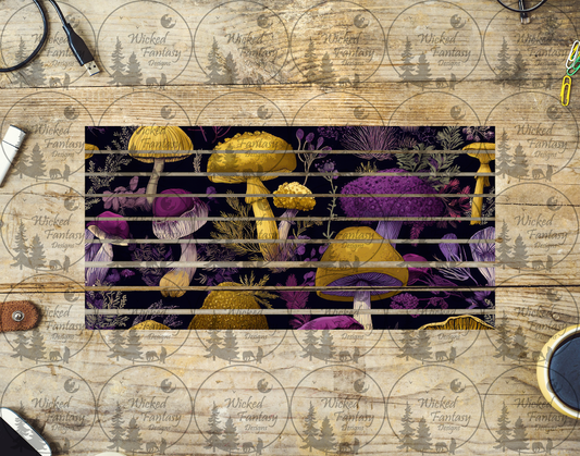 UVDTF Purple Mushrooms Striping 6x12" element