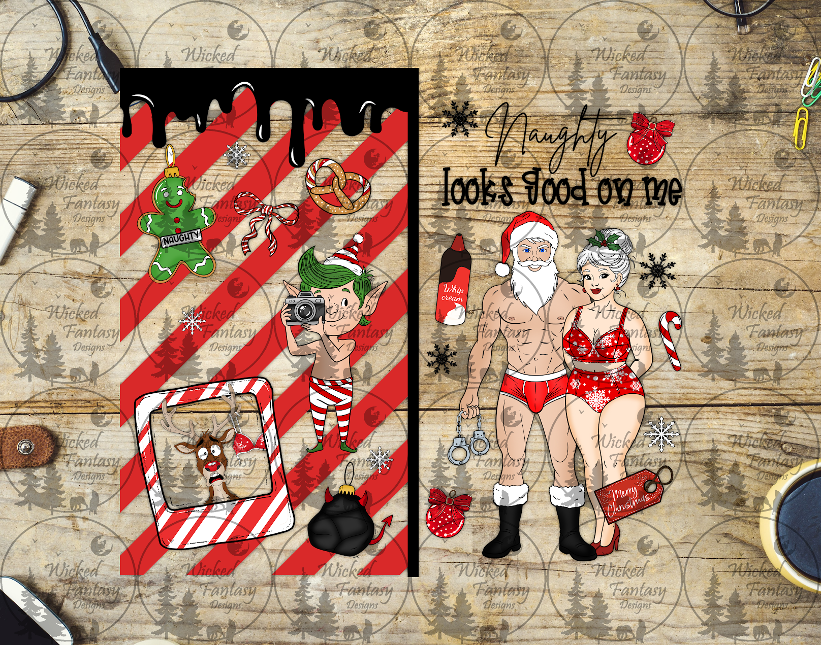 UVDTF Naughty Looks Good on Me 20oz 30oz 10"x10" – Wicked Fantasy Designs