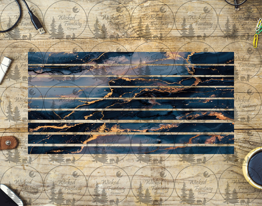 UVDTF Navy Marble Striping 6x12" element