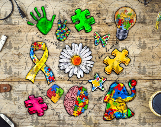 UVDTF Uplifting Autism 20oz 30oz 10"x10"