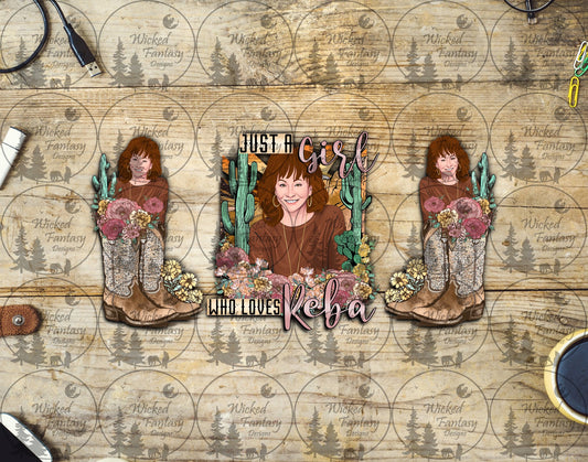 UVDTF Just a Girl who Loves Reba 16oz 40oz