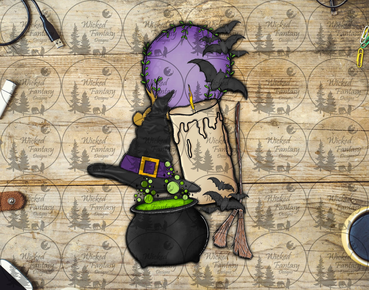 UVDTF Witches Hat and Cauldron Vertical Element