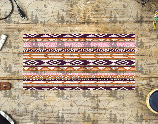 UVDTF Purple and Rust Aztec Striping 6x12" element