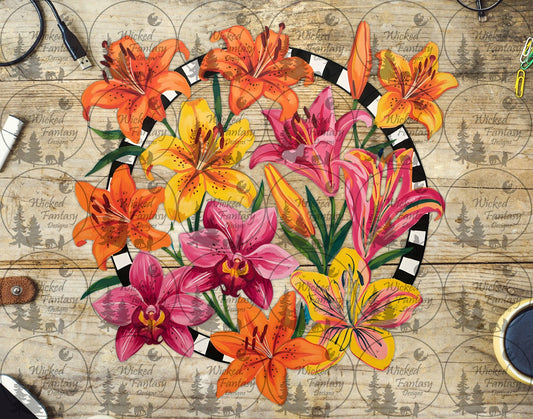 UVDTF Painted Lilies and Orchids