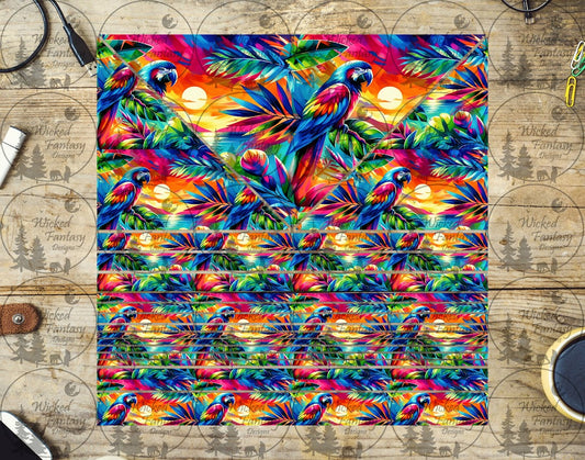 UVDTF Parrot Triangles and Striping 20oz 30oz 10"x10" Element