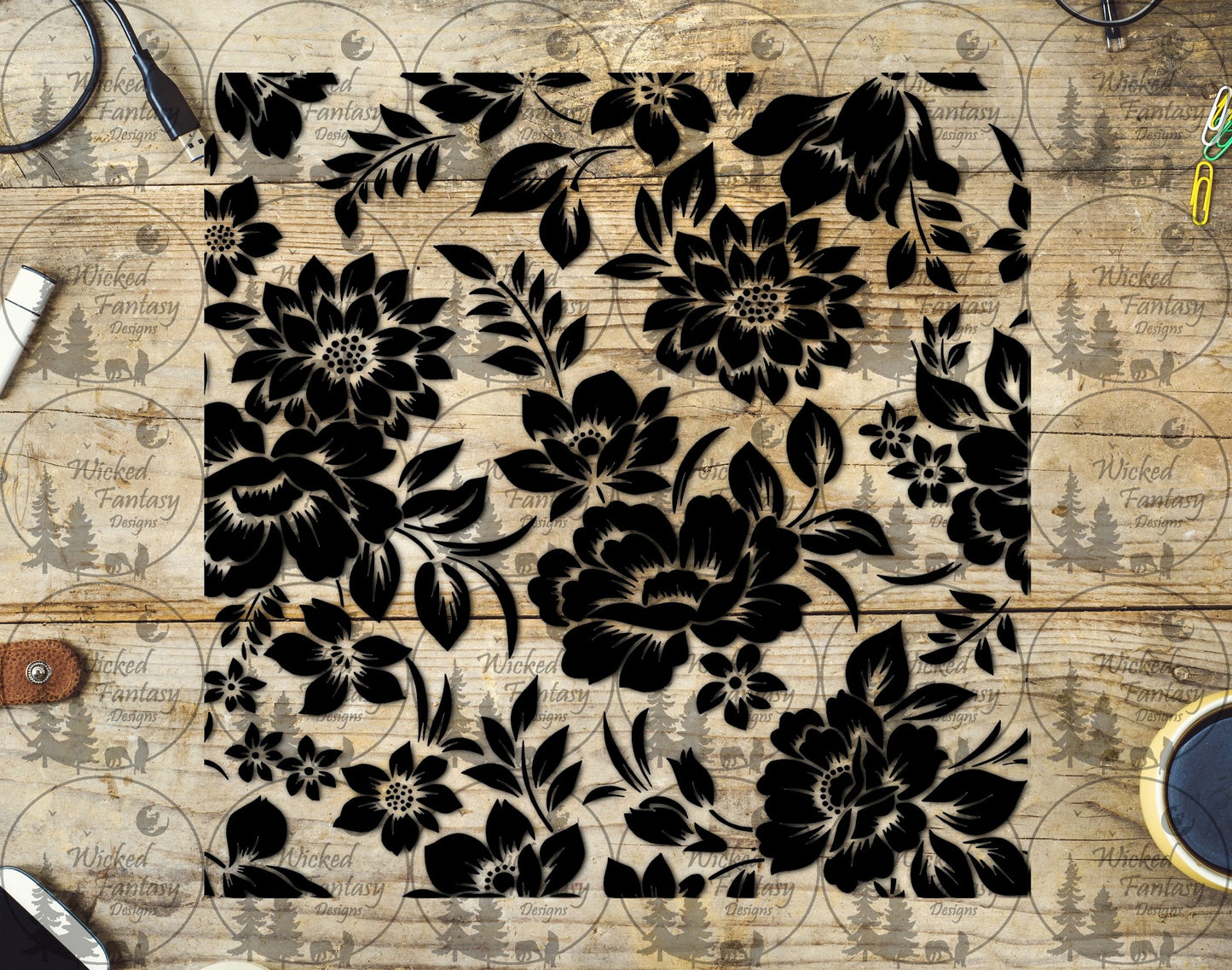 UVDTF Dahlias and Peonies 20oz 30oz 10"x10"