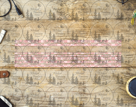 UVDTF Pink Concho Checkered 12"long  Narrow Striping Element