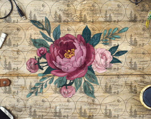 UVDTF Dark Mauve Peonies