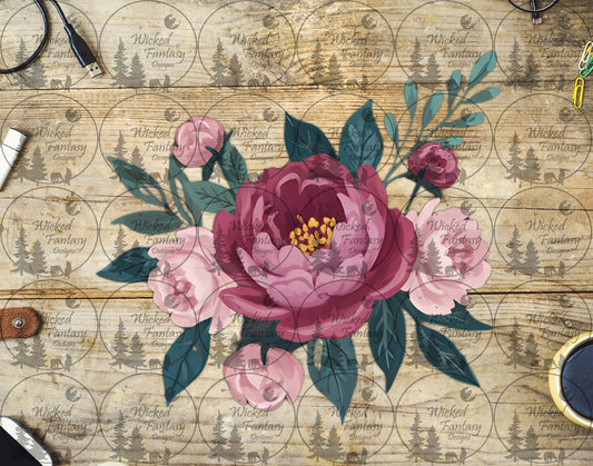 UVDTF Mauve Pink Peonies