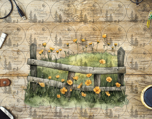 UVDTF Yellow Poppy Fence Line
