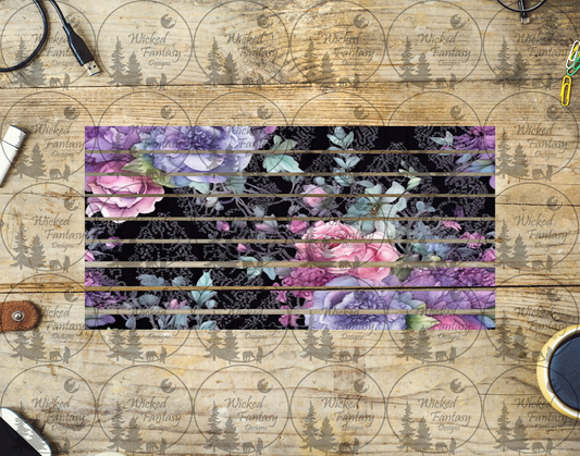 UVDTF Purple Floral Striping 6x12" element