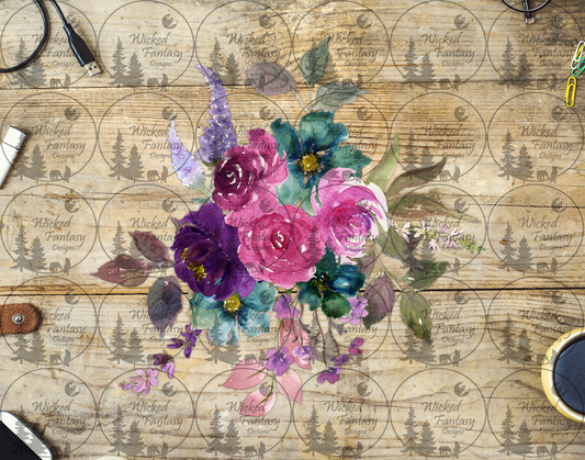 UVDTF Pink Purple Mixed Floral Arrangement