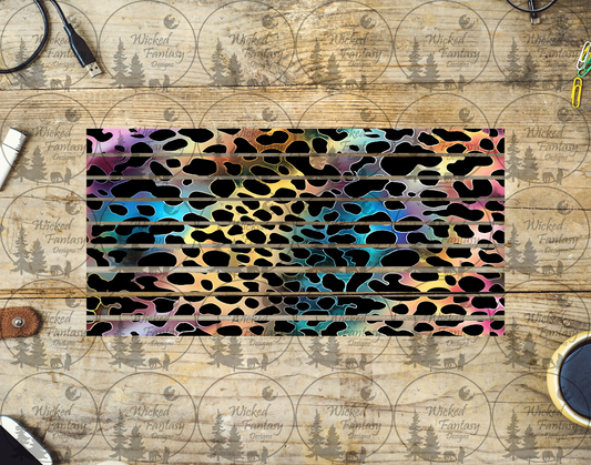 UVDTF Colorful Cheetah Print Striping 6x12" element