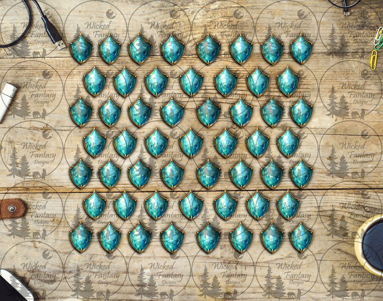 UVDTF Turquoise Dragon Scales 11x11" Element Sheet