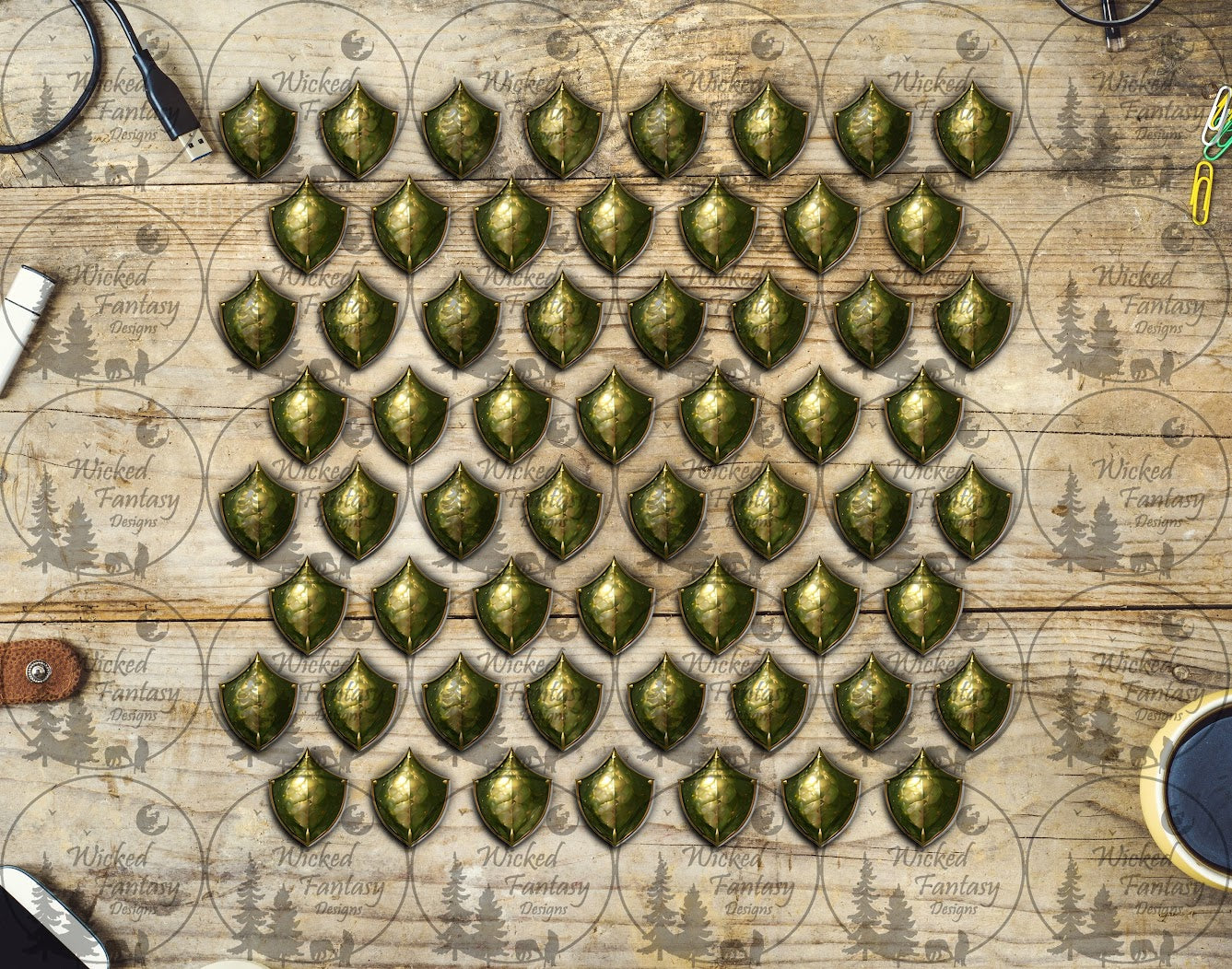 UVDTF Olive Dragon Scales 11x11" Element Sheet