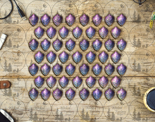 UVDTF Purple Icy Blue Gradient Dragon Scales Element Sheet