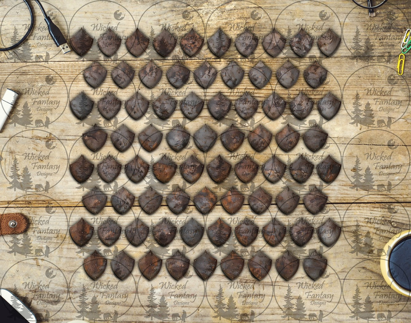 UVDTF Rusted Steel Dragon Scales 11x11" Element Sheet
