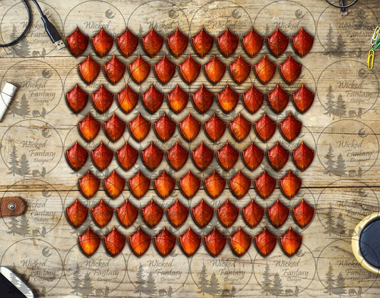 UVDTF Red Orange Gradient Dragon Scales Element Sheet