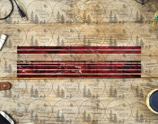 UVDTF Red Marble 12"long  Narrow Striping Element