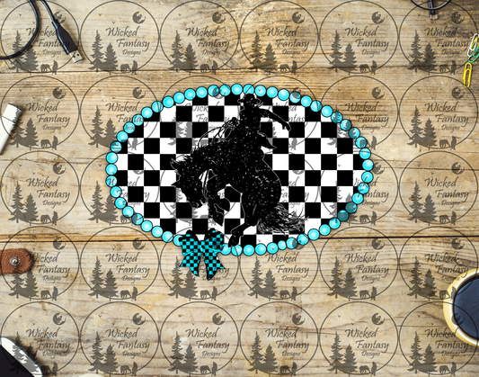 UVDTF Bucking Horse Checkered Buckle