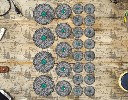 UVDTF Silver and Turquoise Conchos Elements 11" x 6"