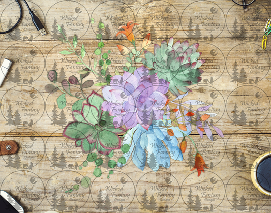 UVDTF Lavender and Green Succulents