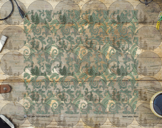 UVDTF Sage Green Textured Tooled Leather 20oz 30oz 10"x10"