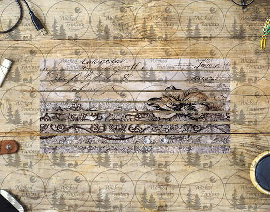 UVDTF Lace and Journal Page Striping 6x12" element