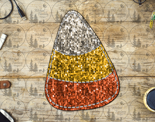 UVDTF Faux Sequin Candy Corn