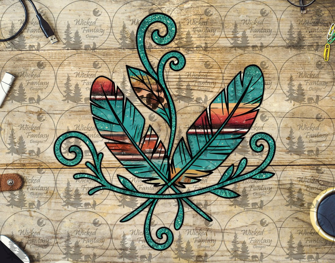 UVDTF Serape Leopard Feather Crest