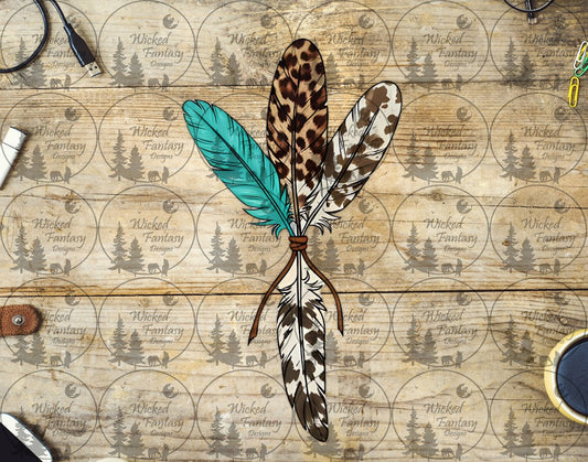 UVDTF Leopard Cow Print Feather Bundle