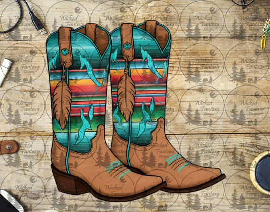UVDTF Serape Western Boots