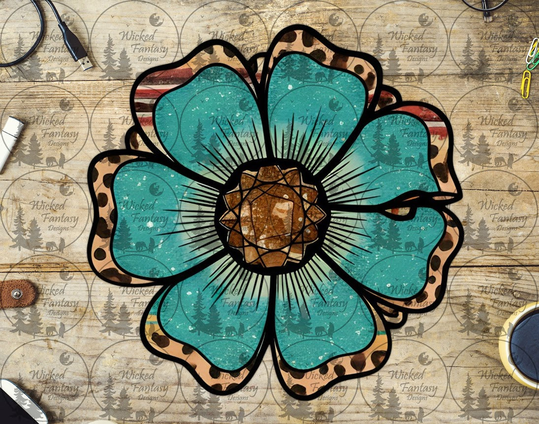 UVDTF Western Serape Leopard Bloom