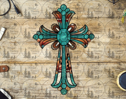 UVDTF Serape Leopard Cross