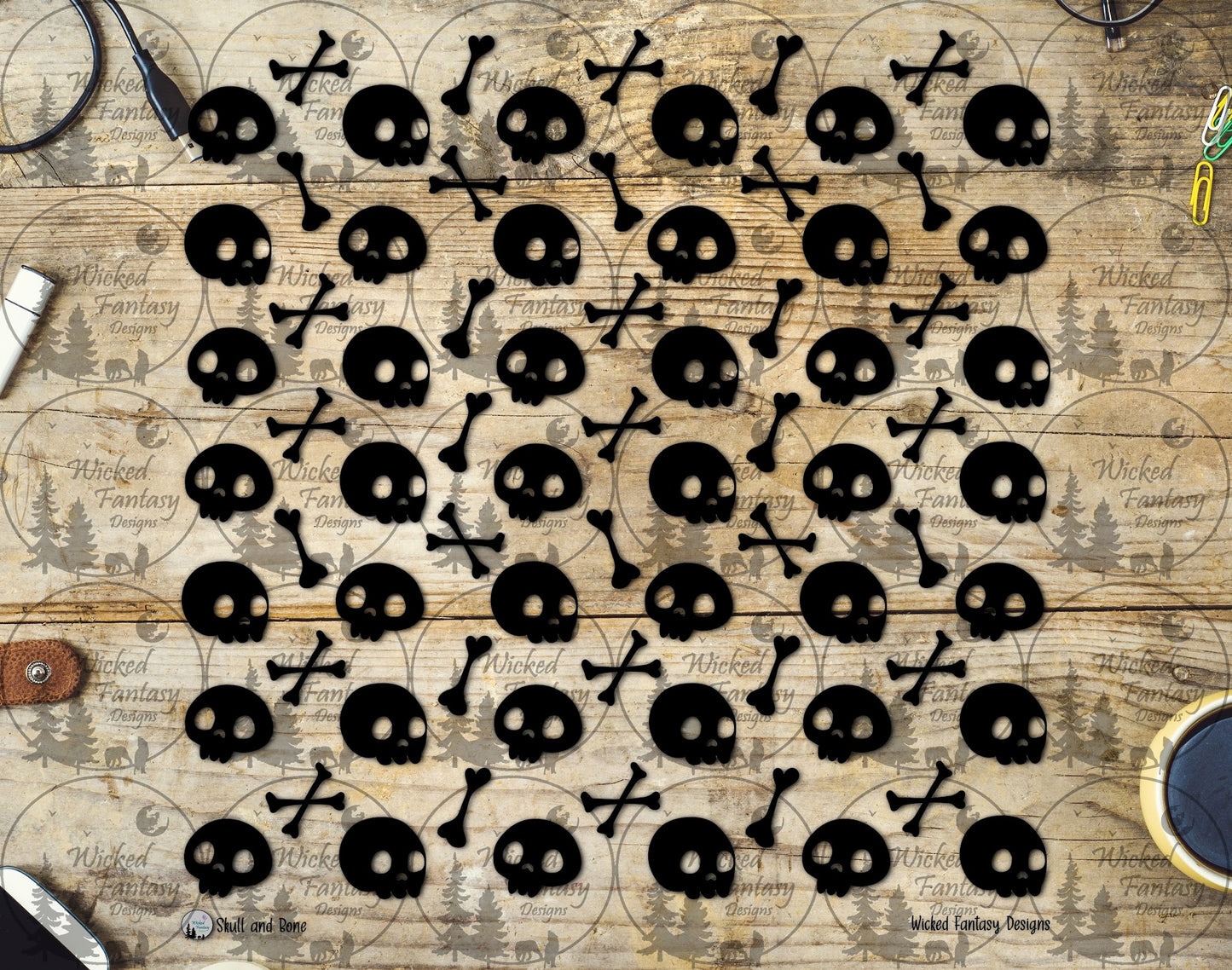 UVDTF Skulls and Crossbones 20oz 30oz 10"x10"