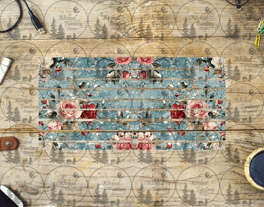 UVDTF Snow Roses 6x12" Striping element