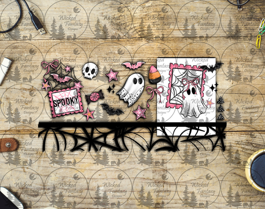 UVDTF Stamp Ghost with Spiderwebs 16oz 40oz