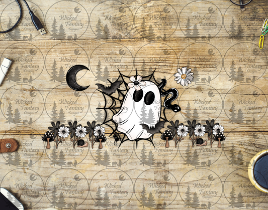 UVDTF Ghost with Daisies and Mushrooms