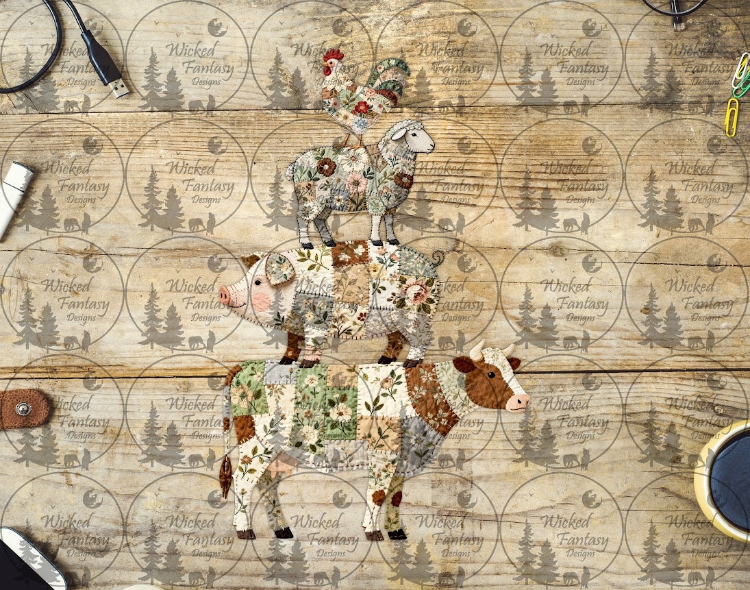 UVDTF Patchwork Farm Animals