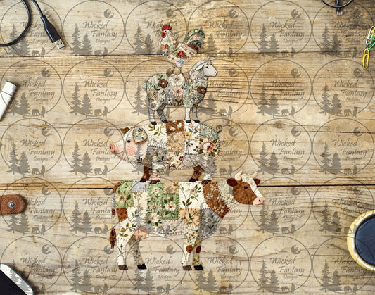 UVDTF Patchwork Farm Animals