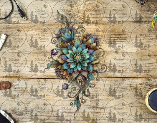 UVDTF Ornate Teal Blossom