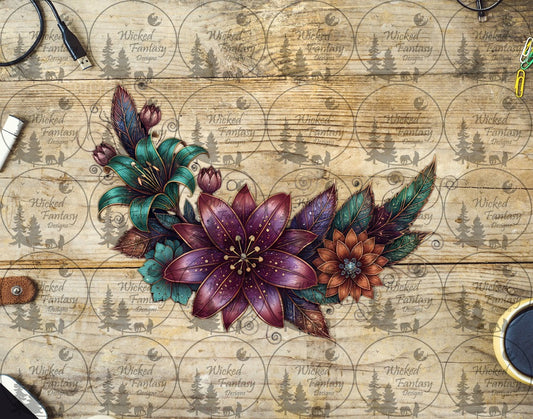 UVDTF Burnished Plum Floral